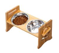 Increased Dog Bowl -Height Adjustable Food Boys for Small, Medium and Large Dogs | Feeding Station with 2 Large Thickened Stainless Steel Bowls | Slip -Station D