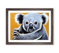 Incredible Koala Bear BLK Framed Print | A4 Walnut Framed Wall Art | Ready to Hang | Modern Animal Picture | Living Room Bedroom Lounge Office