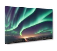 Incredible Northern Lights Canvas Print | Gallery Wrapped 30mm Frame Wall Art | 30x20 inches | Ready to Hang | Contemporary Picture | Living Room Bedroom Lounge Office