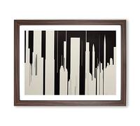 Incredible Skyscraper Skyline Abstract Framed Print | A2 Walnut Framed Wall Art | Ready to Hang | Abstract Cityscape Picture | Living Room Bedroom Lounge Office