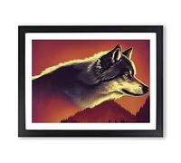 Incredible Wolf BLK Framed Wall Art Print A2 Black