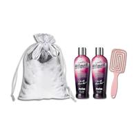 Incredibly Black Ultra Powerful 10X Double Dark Bronzing Lotion 250ml - Tanning Accelerator with Vitamin A & E, Shea Butter, and Coconut Oil - Bundle of 2 with Hair Brush and Gift Bag