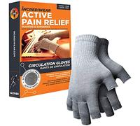 Incrediwear Fingerless Circulation Gloves Arthritis Gloves, Grey, Large
