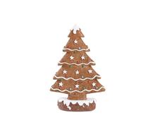 Increfunhome Decorative Gingerbread Christmas Tree, Coppery and White, 15 cm, with Star Cutouts and Candy Accents (Brown)