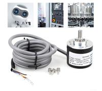 Incremental Encoder E6B2CWZ6C with Metal Casing, Waterproof Output Interface, Perfect for Industrial Controls, Offers 100PR 200PR 300PR Options (300P/R（E6B2）)