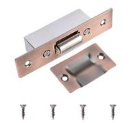 INCREWAY 1 Set Silent Roller Catch, Stainless Steel Ball Catch Roller Latch with Strike Plate for Kitchen Cabinet Closet Cupboard Furniture Door (Red Bronze)
