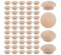 INCREWAY 120pcs 15x10mm Beech Wood Plugs, Beech Wood Hole Plugs, Flush Type Wooden Button Plugs, Wood Stair Cover, Furniture Cork