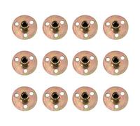 INCREWAY 12Pcs Brass Metal Tee Nuts, Zinc Plated, 8mm Threads, Round Base, Screw-in Flange Nuts for Indoor & Outdoor Use