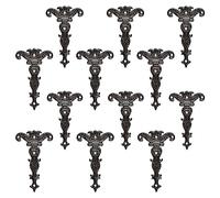 INCREWAY 12pcs Retro Black Hinges, Retro Carved Furniture Hinge, Zinc Alloy T-Shaped Hinge for Cupboard, Drawer, Bookshelf, Wooden Box (INC-YF40-686-EU8)