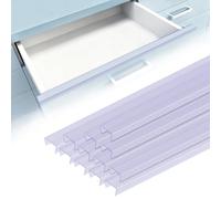 INCREWAY 12PCS Slip On Cabinet Door Protector, Clear Plastic Edge Guard for Protecting Kitchen Cabinet Stool Foot Rails Chair Rung from Chipping