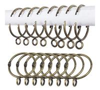 INCREWAY 16 Pack Open and Close Curtain Rings,1.5 Inch Inner Diameter,Antique Brass