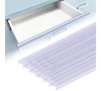 INCREWAY 16PCS Slip On Cabinet Door Protector, Clear Plastic Edge Guard for Protecting Kitchen Cabinet Stool Foot Rails Chair Rung from Chipping