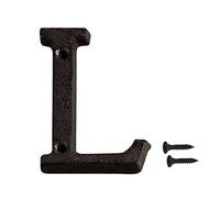INCREWAY 1Pack Cast Iron House Number, 7.5cm Black Home Address Letter Iron House Number Die Cast Letter Mailbox Letter (L)