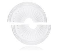 INCREWAY 1Pack Split Lighting PU Ceiling Medallion Decor Ceiling Cover Plate Ceilings Fan Medallion Home for Light Fixtures Ceilings Light Trim, 15 Inch OD x 3.15 Inch ID