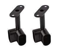 INCREWAY 2 pcs Oval Corner Closet Rod Support Bracket 90 ° Heavy Duty Wardrobe Accessories Clothes Rail Flange Seat for Closet Rod, Black
