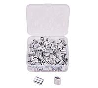 INCREWAY 200pcs Aluminum Double Barrel Ferrule Crimping Loop Sleeve for 2mm Diameter Wire Rope and Cable