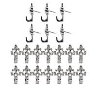 INCREWAY 20Pcs Decorative Picture Hanging Hooks, Silver Metal Plant Shape Push Pin Hangers for Wall Hanging