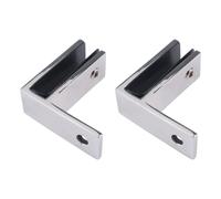 INCREWAY 2PCS Railing Wall to Glass Clamp, 90 Degrees Stainless Steel Glass Clamps, Glass Holder Connector Suitable for 10-12mm Thickness (Silver)