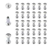 INCREWAY 30 Sets Binding Chicago Screws, 5mm x 15mm Nickel Plated Binding Screw Binder Post, Silver Tone