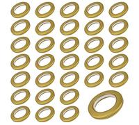 INCREWAY 32Pcs Curtain Grommets, 42mm Inner Diameter ABS Plastic Low Noise Roman Ring Curtain DIY (Gold)