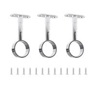 INCREWAY 3PCS Heavy Duty Curtain Rod Brackets, Adjustable Ceiling Wall Mount Supports for 25mm Rods, Ceiling Curtain Pole Brackets for Window Drapery, Closet Wardrobe & Shower Curtains
