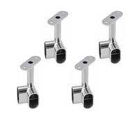 INCREWAY 4 PCS Silver Corner Closet Rod Support Bracket 90 ° Wardrobe Accessories Clothes Rail Flange Seat for Cabinet Wardrobe in Bedroom Bathroom