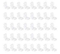 INCREWAY 40Pcs Brackets Transparent Clear Plastic Corner Bracket 90 Degree Support Shelf Corner Brace Right Angle Bracket