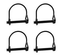 INCREWAY 4pcs Wire Lock Pin, 1/4" Heavy Duty Safety Coupler Shaft Locking Pin Hitch Pto Pin Round Loop Wire Lock Trailers Pin for Farm Lawn Garden,Black