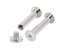 INCREWAY 5mm X 25mm Nickel Plated Binding Chicago Screw Posts Barrel Nuts Docking Rivets Silver Tone 30pcs