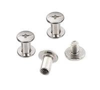 INCREWAY 5mm X 8mm Nickel Plated Binding Chicago Screw Posts Barrel Nuts Docking Rivets Silver Tone 30pcs
