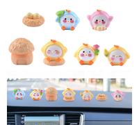 INCREWAY 6 PCS Chicken Theme Center Console Decoration for Car Dashboard Rear View Mirror Touch Screen Mini Resin Sculpture Car Interior Cute Girl Essential Accessories