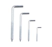 INCREWAY 60 Pcs L Hook Screws, L Shaped Hooks Self Tapping Screw, Carbon Steel Square Shouldered Dresser Screws Hooks Carbon Steel Right-Angle Hook for Hanging Cups, Keys, Traction Ropes