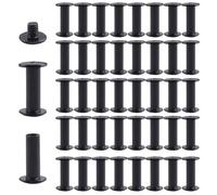 INCREWAY 60 Sets 5mm X 15mm Nickel Plated Chicago Binding Screws Round Cross Head Stud Screw Posts Nail Rivet Chicago Button, Black