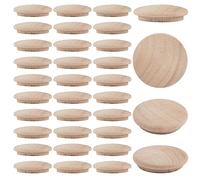 INCREWAY 60pcs 30x25mm Beech Wood Plugs, Beech Wood Hole Plugs, Flush Type Wooden Button Plugs, Wood Stair Cover, Furniture Cork