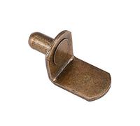 INCREWAY 6mm Bracket Style Cabinet Shelf Support Pegs -"L" Clips for Kitchen & Bookcase-Antique Brass - 50 Pack