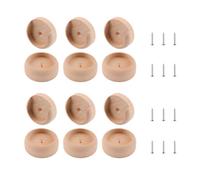 INCREWAY 6SETS Solid Wood Closet Pole Sockets, Wooden U-Shaped Support Holder, Curtain Pole Rod Holders with Screws, Support Brackets for Wardrobe Rod Organization