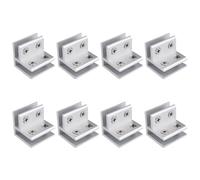 INCREWAY 8 PCS Adjustable Glass Clips Kit 90 Degrees Adjustable Silver Square Glass Shelf Bracket Holder Bracket Clamp for Glass Fence Panel, Showcase, Wine Cabinet (5-8mm)