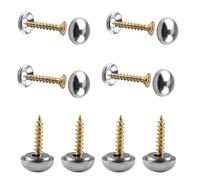 INCREWAY 8Pcs 15mm Mirror Screws, Silver Dome Polished Stainless Steel Decorative Caps, Mirror Screw Fasteners for Glass Furniture and Display Mounting