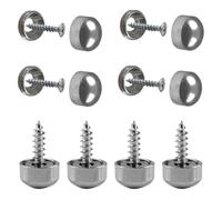 INCREWAY 8Pcs 9mm Mirror Screws, Silver Dome Polished Stainless Steel Decorative Caps, Mirror Screw Fasteners for Glass Furniture and Display Mounting
