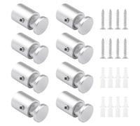 INCREWAY 8Pcs Aluminum Side-Mount Mirror Screws | matte aluminum alloy material, complete with allen wrench and set screws, concealed fixing design for glass mirror,