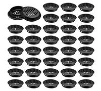 INCREWAY Air Vent Louver, 50pcs 35mm Stainless Steel Round Mesh Hole Circular Soffit Vent for Wardrobe Drawer Bookcase Kitchen (Black)