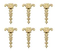 INCREWAY Antique Cabinet Hinges, 6 Pcs Zinc Alloy Decorative Retro Carved T-Strap Hinges for Doors & Cupboards, Gold