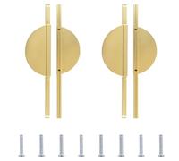 INCREWAY Brushed Gold Drawer Pulls, 2 Set Half Moon Drawer Pulls, Semi Circle Cabinet Pull Handles for Kitchen Cabinet Cupboard Dresser