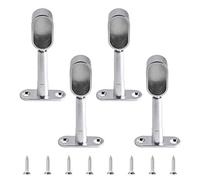INCREWAY Closet Rod Support, 4Pcs Zinc Alloy Adjustable Oval Wardrobe Rail Rod End Bracket for Cabinet Wardrobe in Bedroom Bathroom