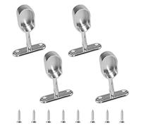 INCREWAY Closet Rod Support, 4Pcs Zinc Alloy Oval Wardrobe Rail Rod End Bracket for Cabinet Wardrobe in Bedroom Bathroom