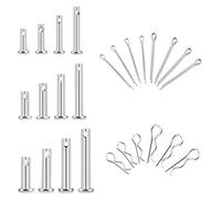INCREWAY Cotter Hairpin Assortment Kit, 120Pcs Stainless Steel M3/M4/M5 12 Species Clevis Pin Flat Head Pin with Hole & 2 Sizes Cotter Pin & R Hitch Pin Clips, Fastener Set with Box