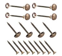 INCREWAY Decorative Brass Mirror Screws - 8pcs with Dome and Washers (13mm)