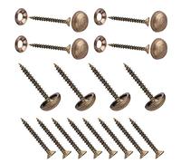 INCREWAY Decorative Brass Mirror Screws - 8pcs with Dome and Washers (15mm)