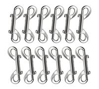 INCREWAY Double Ended Bolt Snap Hook, 12Pcs Zinc Alloy Trigger Chain Metal Clips Nickel Plated Clips Key Holder Multipurpose Double Sided Chain Clips