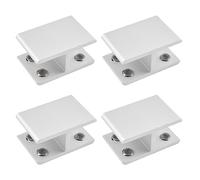 INCREWAY Glass Clamp, 4 Pack Adjustable Double Side Aluminum Alloy Glass Shelf Support Bracket, Glass Clip Clamp Holder for 18-20mm Thickness, 180 Degrees